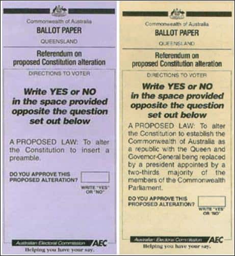 1999 referendum ballot paper