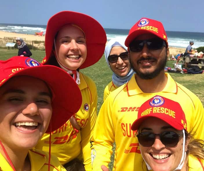 Murtaza and other lifesavers at Garie beach in NSW.