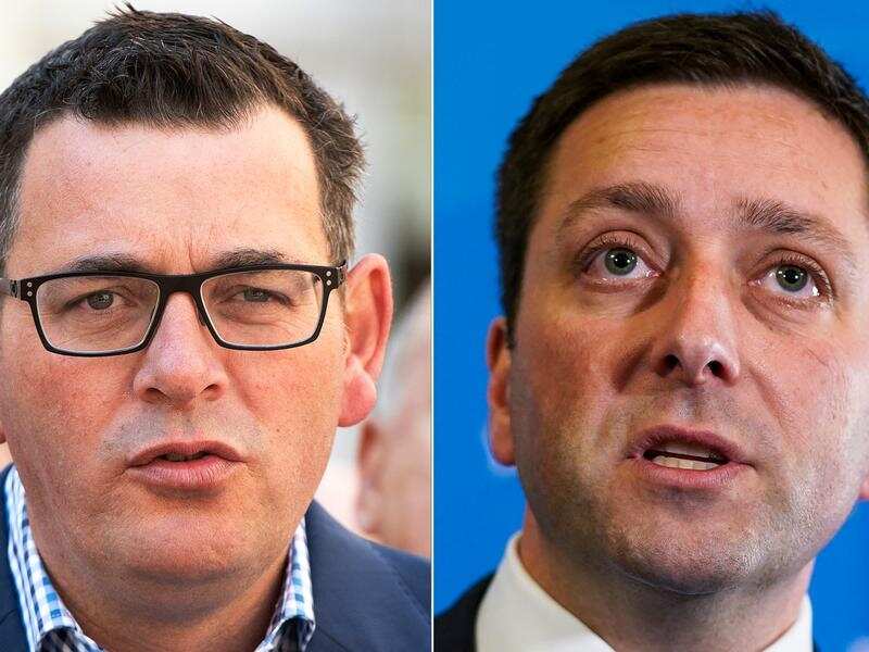 Victorian Premier Daniel Andrews and Opposition Leader Matthew Guy