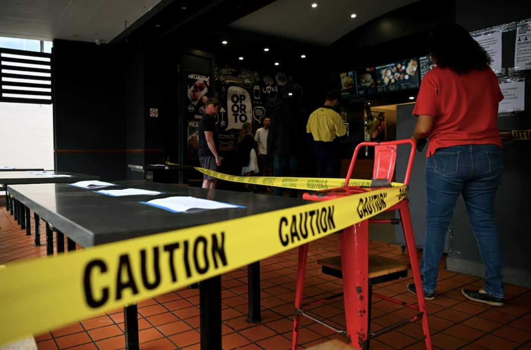 Restaurants and cafes are only serving takeaway.