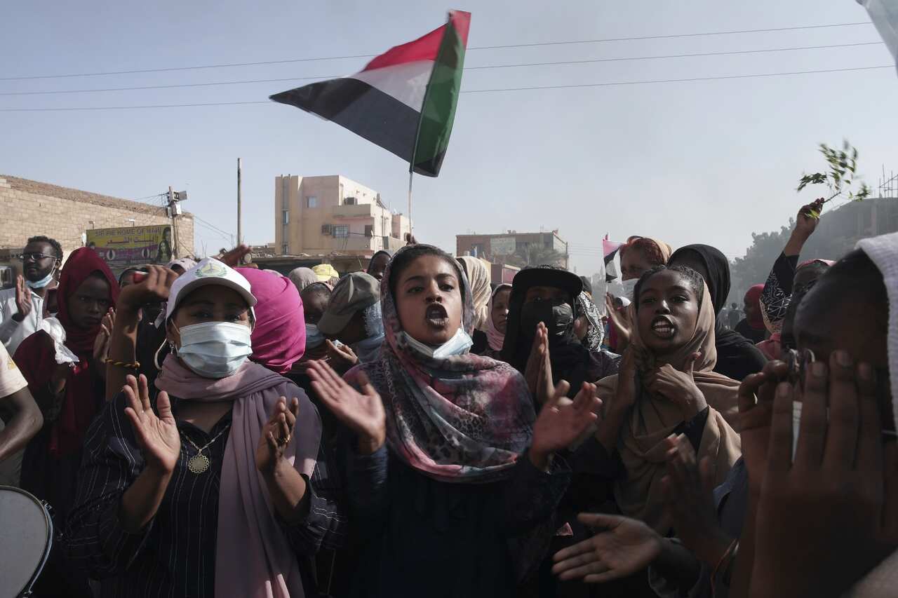 Sudanese protest in Khartoum on 17 November against the military coup that ousted government.