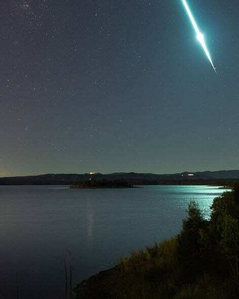 A photo of a meteor flying through Queensland skies