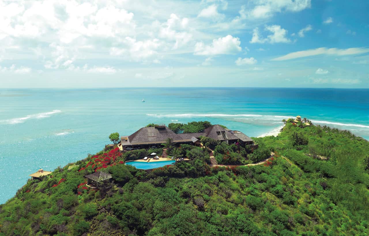 Richard Branson's luxury home, on Necker Island in the Caribbean.