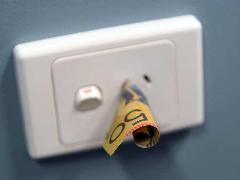 A $50 note inserted into a power point in Melbourne.