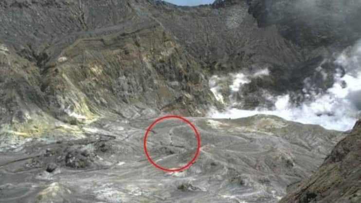 A group of people can be seen on a GNS camera walking close to the crater just minutes before the eruption.