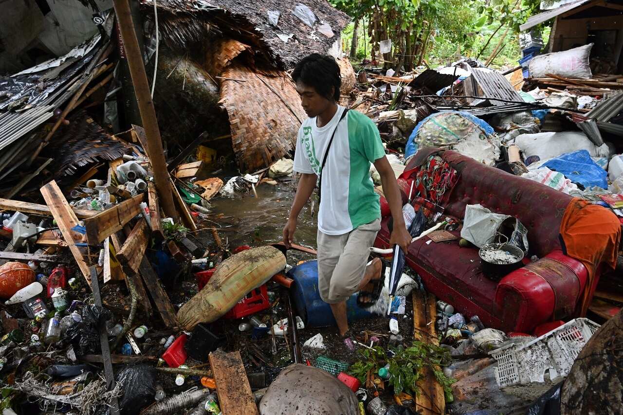 Tsunami damage in Indonesia.