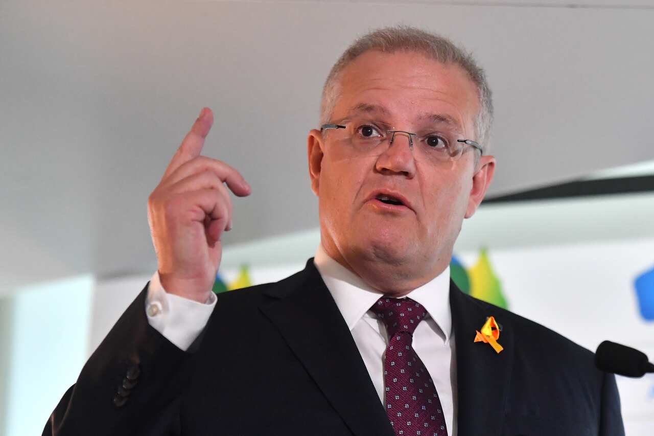 Prime Minister Scott Morrison at Parliament House in Canberra.