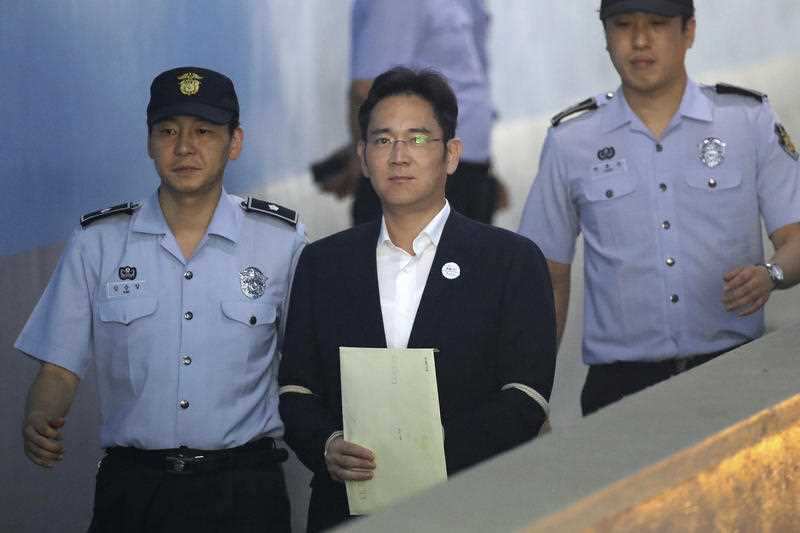 Lee Jae-yong, vice chairman of Samsung Electronics Co., arrives for his trial.