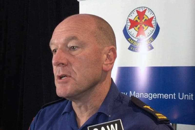 Ambulance Victoria's Mick Stephenson speaks to the media in Melbourne, Tuesday, Nov. 22, 2016. 