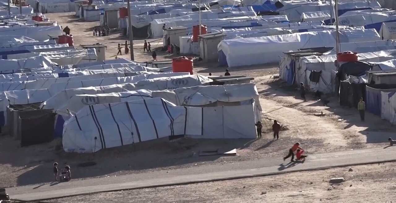 A general view of the Al Roj camp in northeast Syria