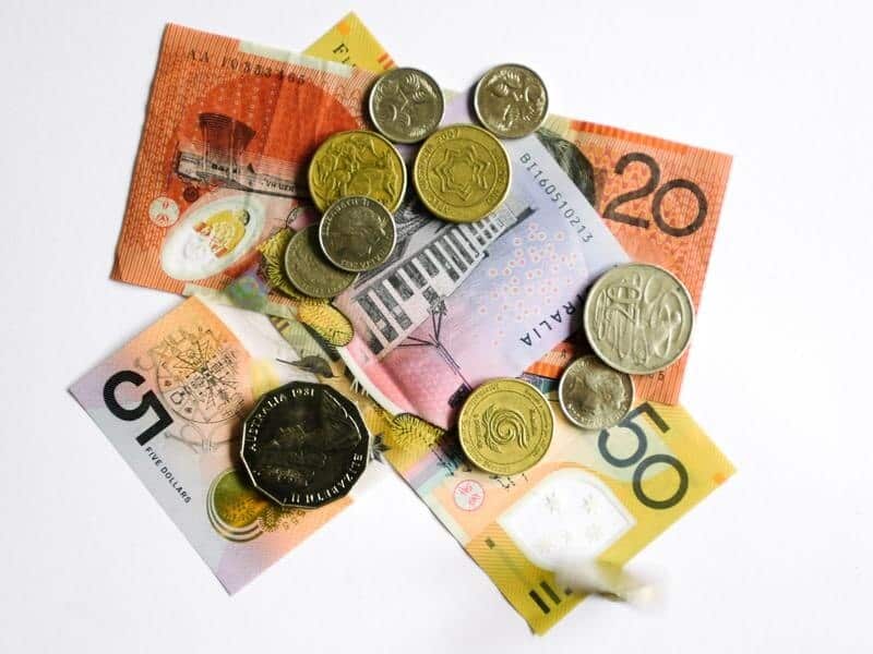 Australian notes and coins.