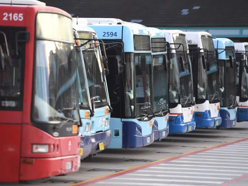 Buses fill NSW Transport's Tempe bus depot