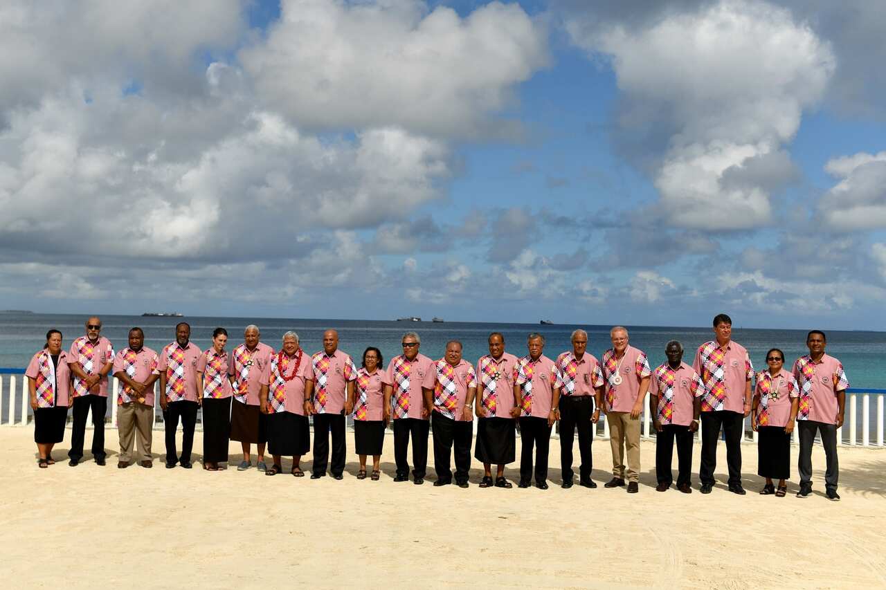 Leaders at the Pacific Islands Forum in Funafuti, Tuvalu