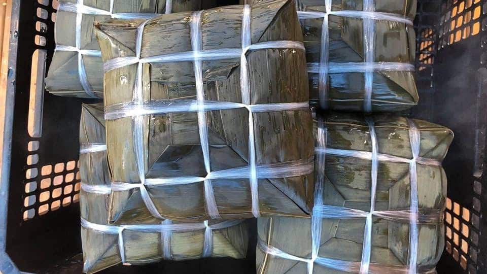 Bánh chưng after boiling