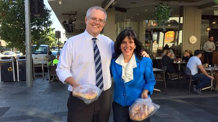 Federal Treasurer Scott Morrison with Chisholm MP Julia Banks.
