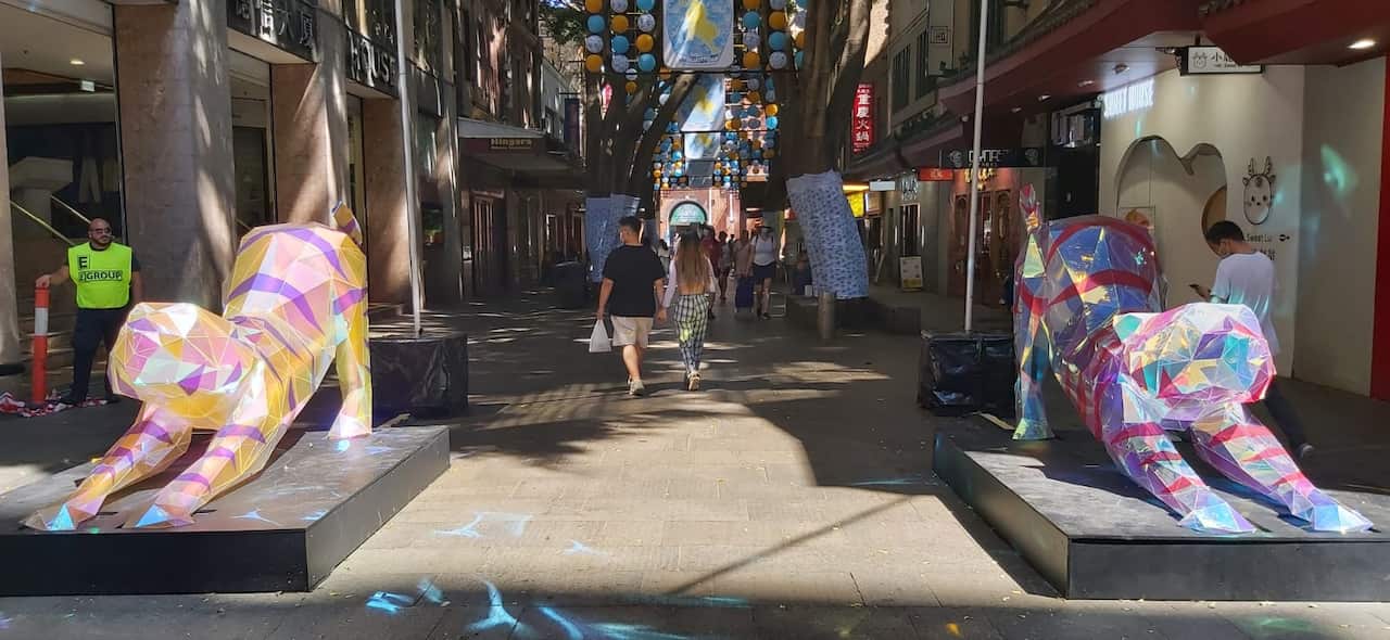 LNY decorations in Sydney Chinatown 2022.