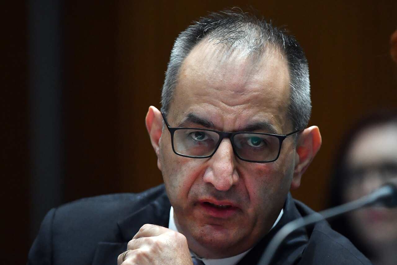 Secretary of the Home Affairs Department Mike Pezzullo appears before a Senate Estimates hearing at Parliament House in Canberra, Monday, March 2, 2020. (AAP Image/Mick Tsikas) NO ARCHIVING