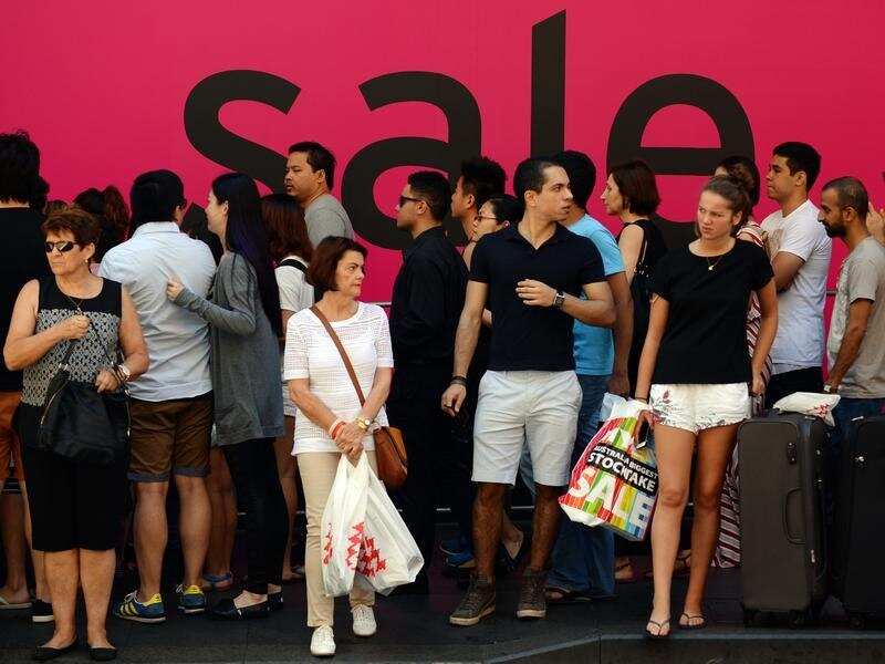 Shoppers in Sydney's CBD