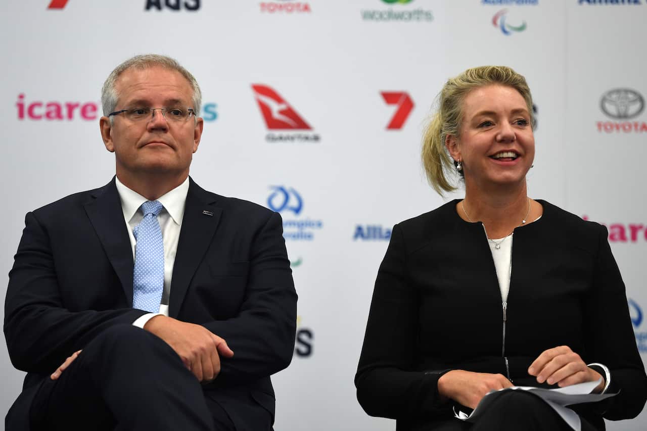 Prime Minister Scott Morrison and then-sports minister Bridget McKenzie.