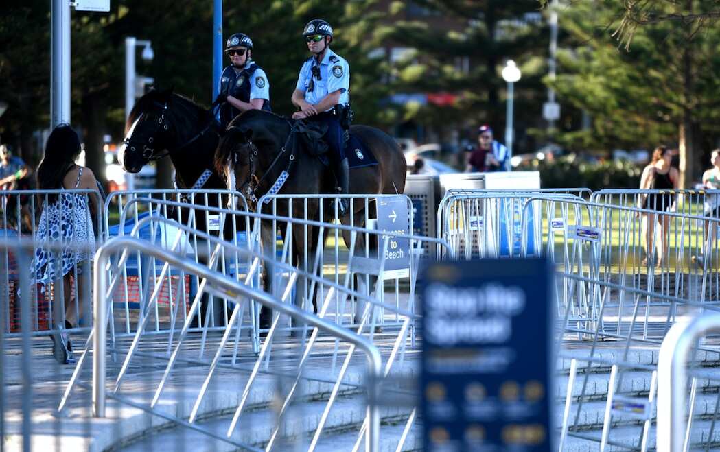 Police patrol Sydney's Eastern Suburbs. 