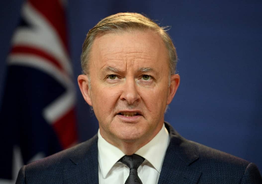 Federal Opposition Leader Anthony Albanese addresses media during a press conference.