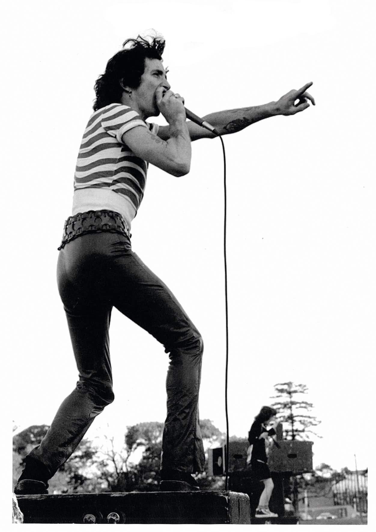 The late Bon Scott performing in Atlanta, Georgia in 1978. (AAP)