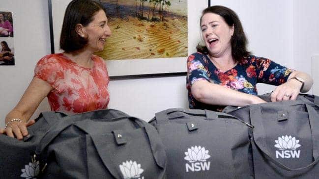 NSW Premier Gladys Berejiklian (L) says the baby bundle will help alleviate cost pressures.