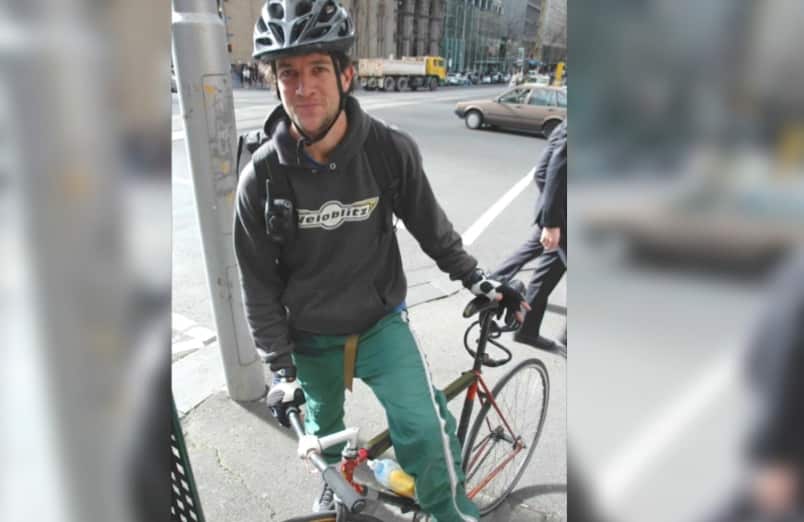 Michael Makatron in 2001 with his bike