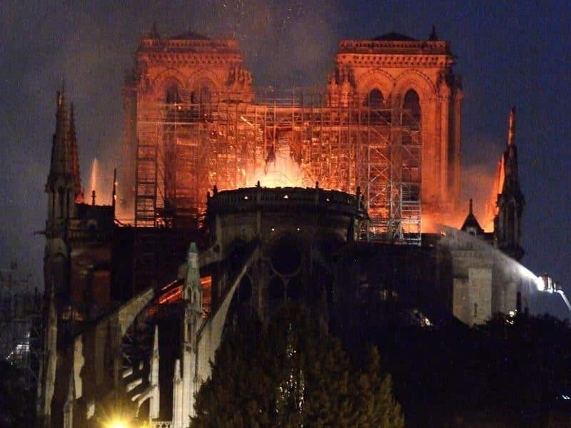 Notre-Dame Cathedral burning