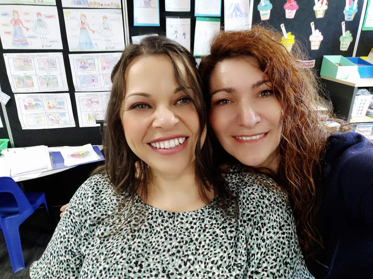 Lalor North Primary School's Greek Bilingual Program educator Ana Koutsouroupa (L) and Panayiota Stavridou.