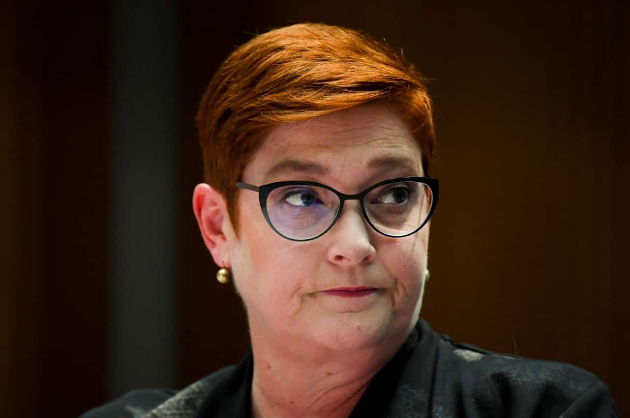 Australian Foreign Affairs Minister Marise Payne speaks during Senate Estimates at Parliament House in Canberra.