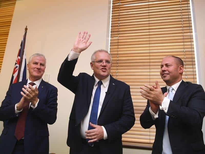 PM Scott Morrison, Deputy Michael McCormack, and Josh Frydenberg