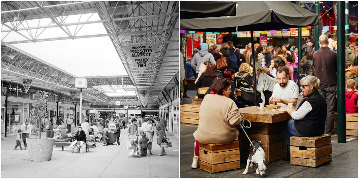 Preston Market past and present photo.