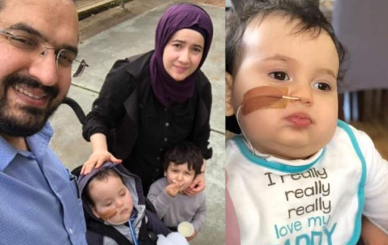 The caregiver parents Marwa and Zaid Taha 