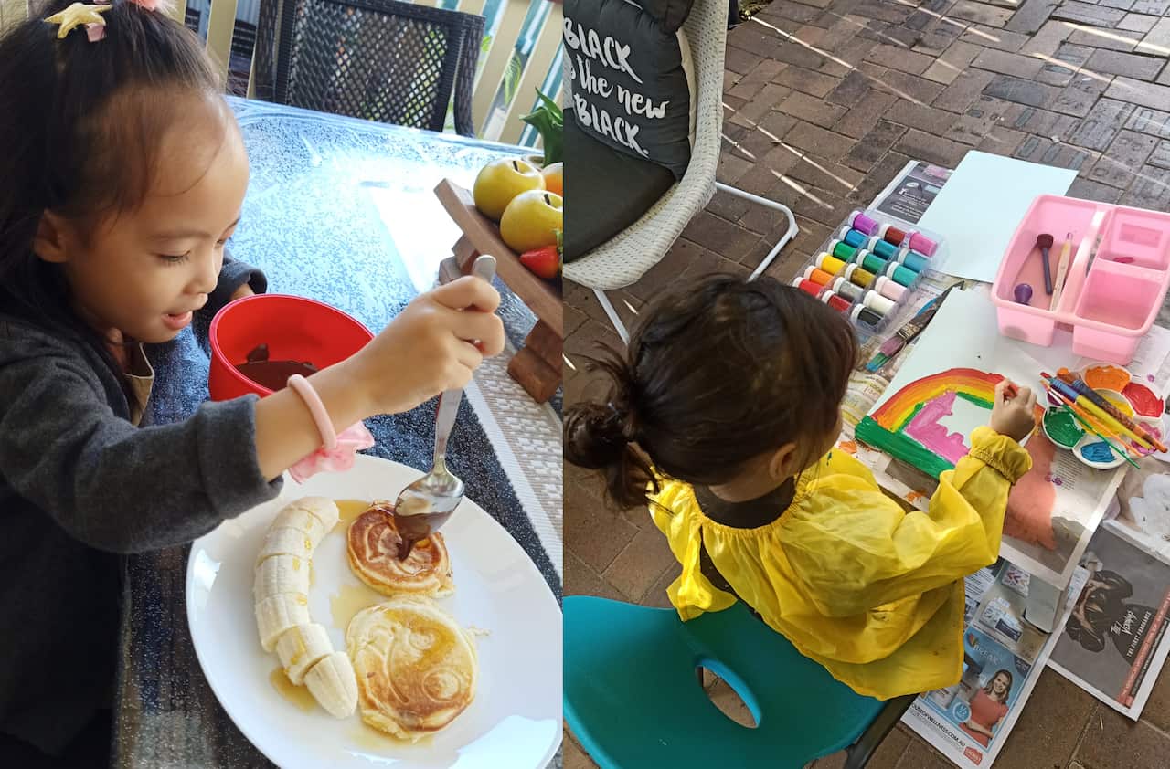 Theo chị Lily Quỳnh Anh, việc mở cửa trường học đối với học sinh tại Queesland rất linh hoạt. Chị tự tin dạy con các kỹ năng sống ở nhà.