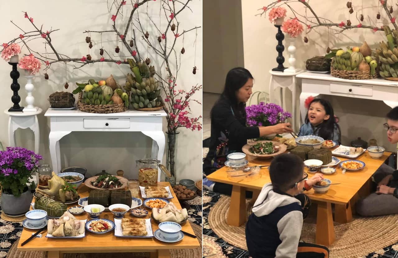 Bữa cơm ngày Tết ở Úc không thiếu món ăn truyền thống Việt Nam