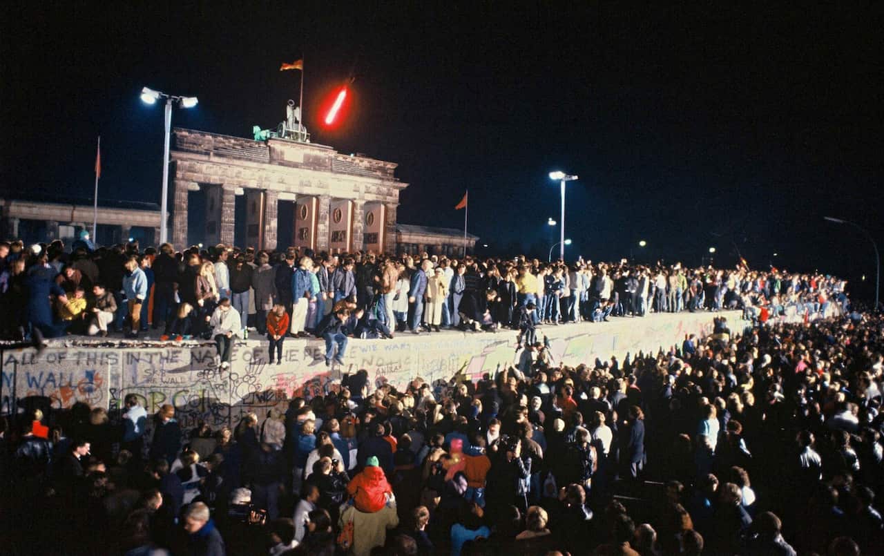 The Berlin Wall in front of Branderburg Gate