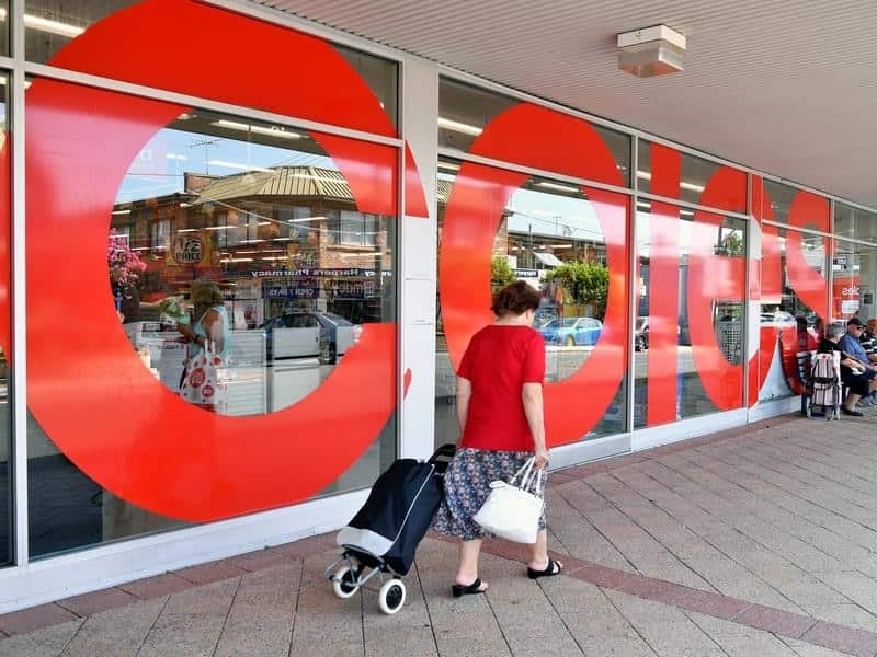 Signage at a Coles supermarket in Sydney