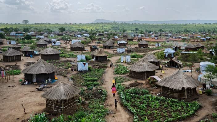 Bidi Bidi refugee settlement in northern Uganda