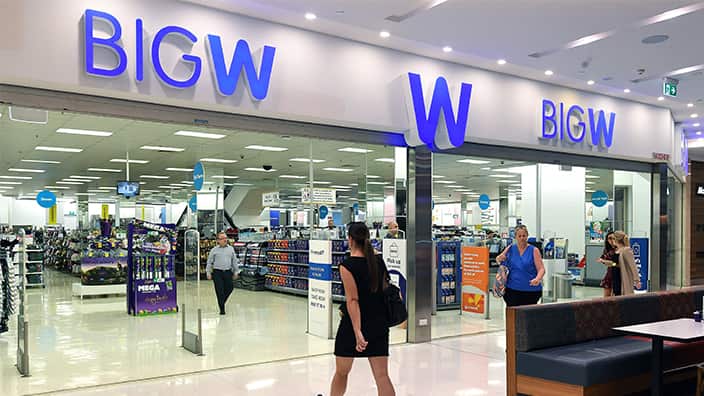 General view of a BIG W department store in Brisbane