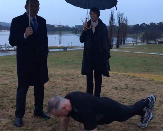 Former Prime Minister Tony Abbott and his wife Margie keeping count 