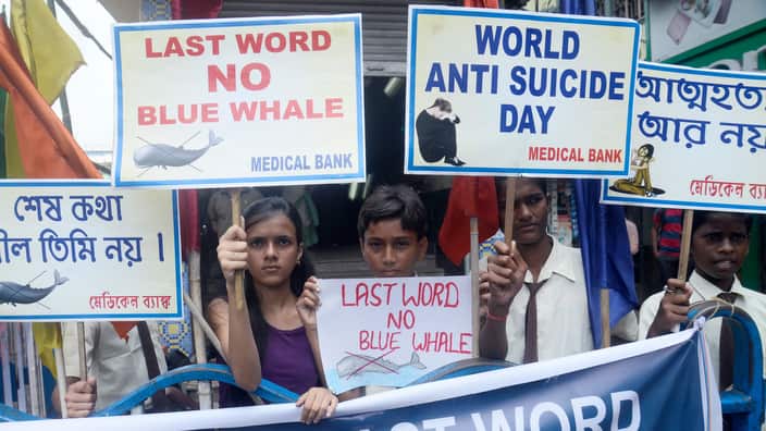 School student participate in an awareness campaign