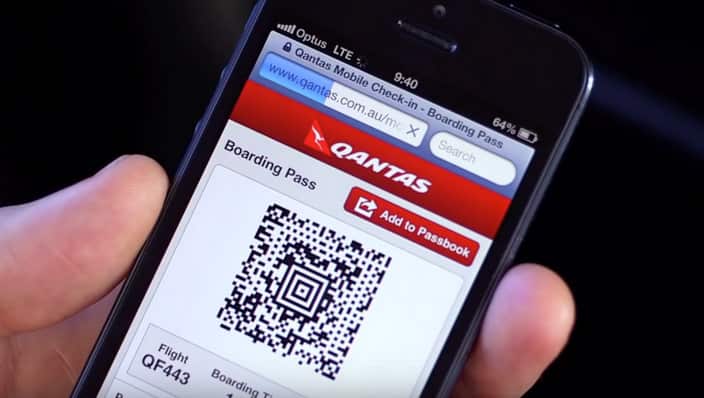 A Qantas boarding pass