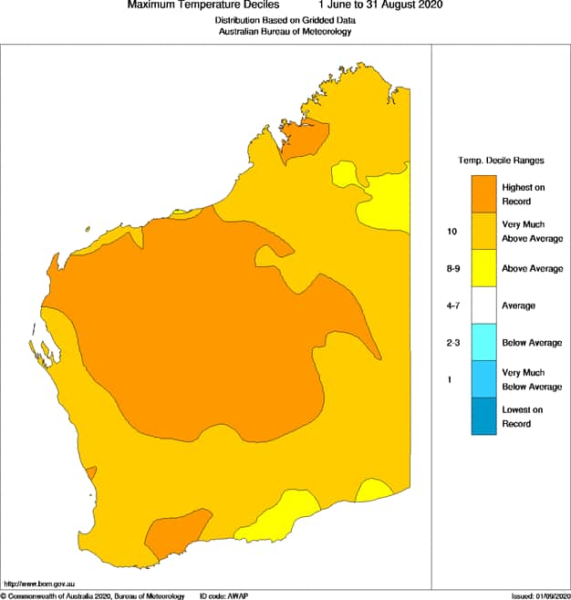 High temperatures in WA