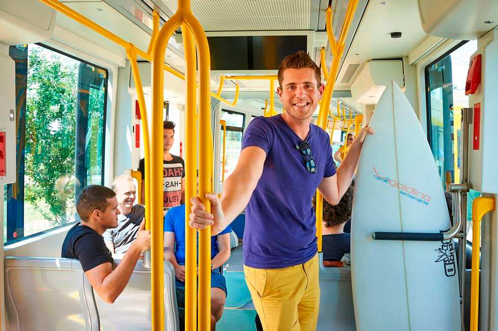Mit der Tram bis an den Strand