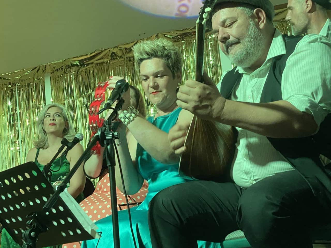 Greek Stage Theater members during Bouzoukeri