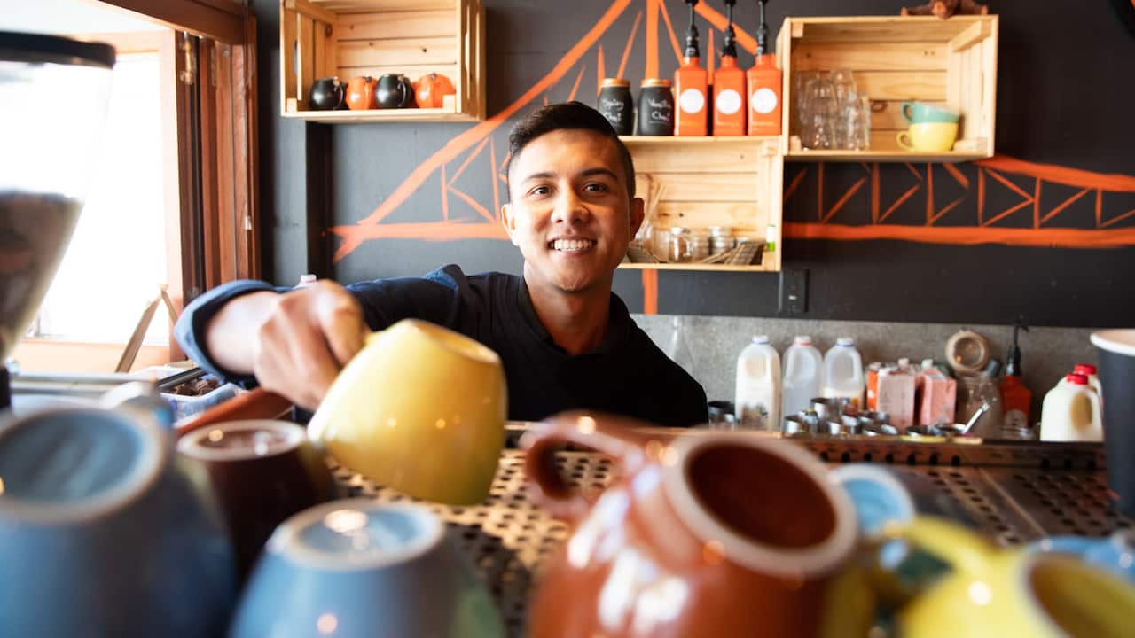 Student working in hospitality