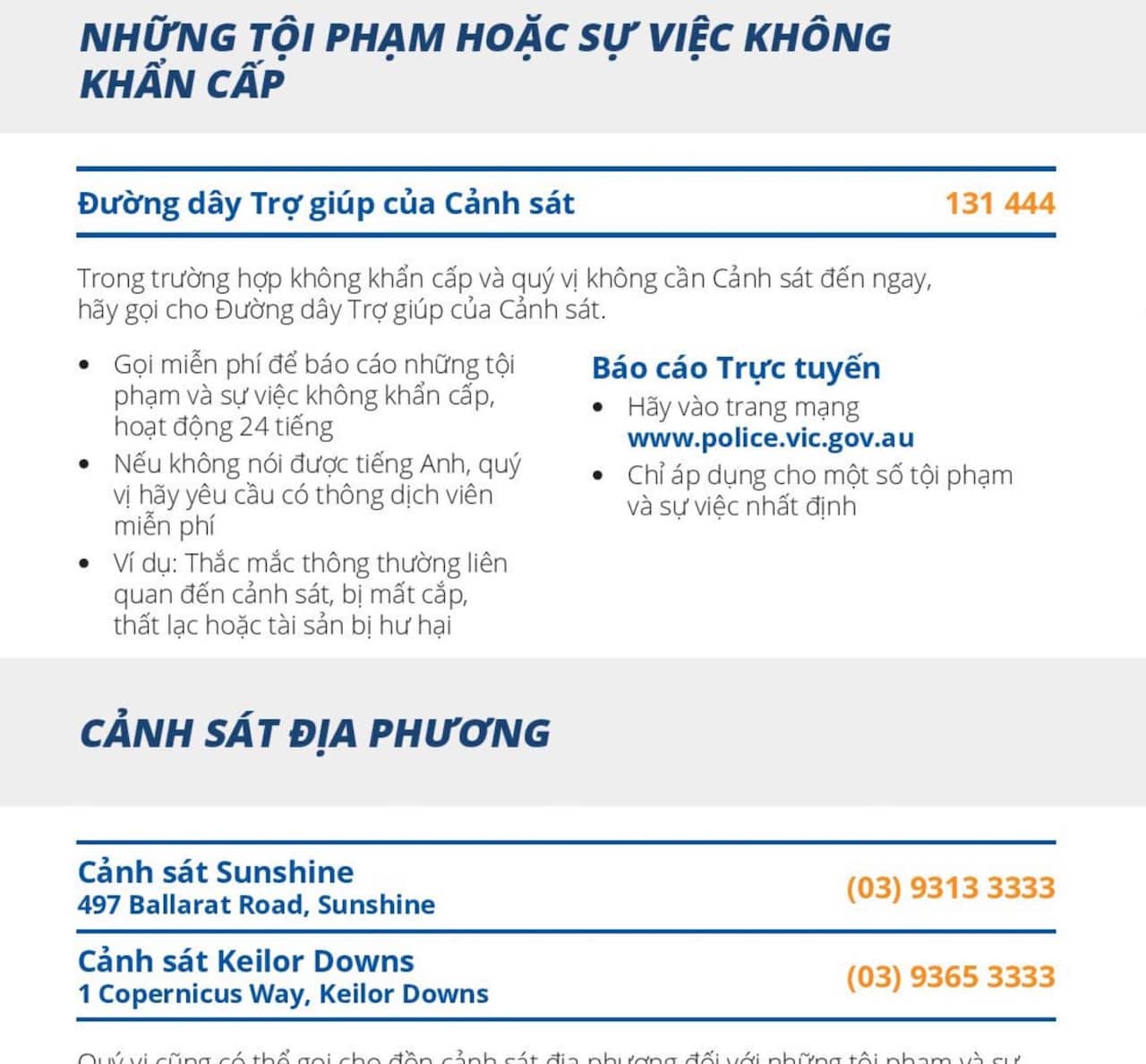 Cảnh sát Victoria kỳ vọng sẽ nhận được nhiều trình báo tội phạm hơn từ cộng đồng