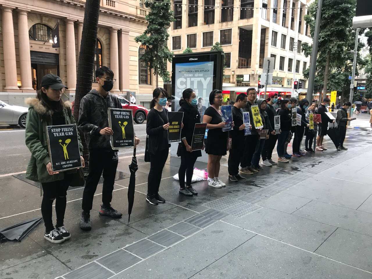 Hong Kong Australians in Brisbane assembly rally against extradition law on 26Jun2019.