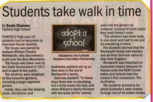 بسيم في إحد مقالاته  الصحفية في الصحافة الأسترالية